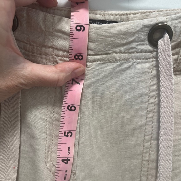 Dalia Collection Tie Front Creamm color Linen/Cotton Pants sz 12 - Picture 4 of 9